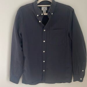 H&M regular fit coupe standard small darkish gray blue 💯%cotton dress shirt